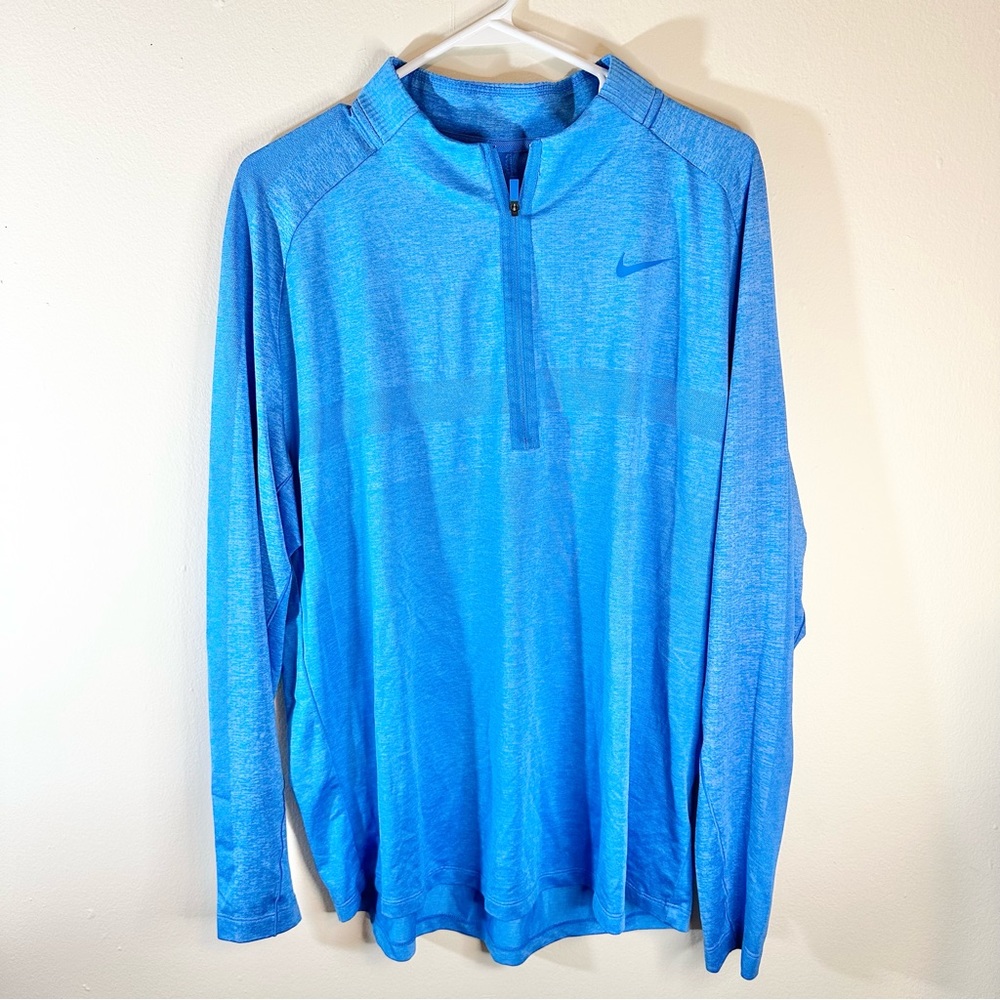 Mens Nike Dri-Fit Long Sleeve Turtleneck Shirt Size XL Light Blue